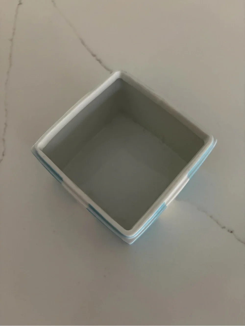 Tiffany & Co. Blue and White Striped Ceramic Accent box
